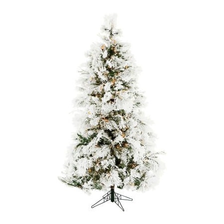 Almo Fulfillment Services Christmas Time Artificial Christmas Tree - 6.5 Ft. Frosted Fir - Clear LED Lights CT-FF065-LED